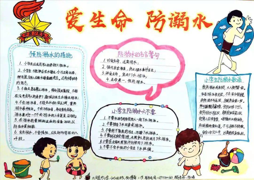 长沙市中小学生防溺水手抄报作品展示开始啦 第三期