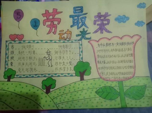 三年级爱劳动手抄报50多个字四年级爱劳动简单手抄报