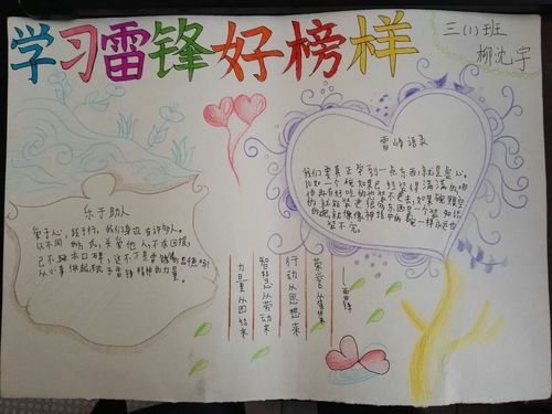 辛集学区安古城小学学雷锋活动月手抄报作品选