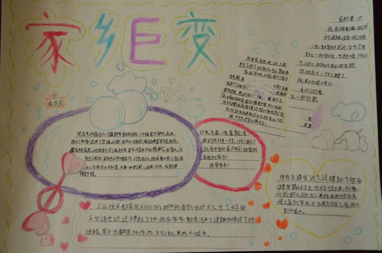 2024年天水市秦州区关子镇中心小学 我眼中的家乡变化 手抄报作品展示