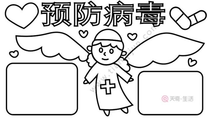病毒简笔画预防病毒手抄报预防沙眼手抄报