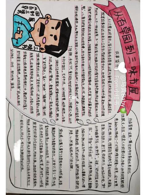 鲁迅手抄报从百草园到三味书屋