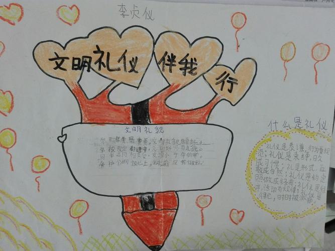 做一个彬彬有礼的好少年 二2班第10期手抄报《礼仪篇》展览
