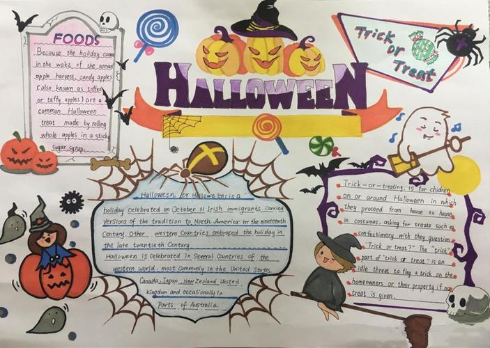 2024最新万圣节手抄报 halloween英文手抄报
