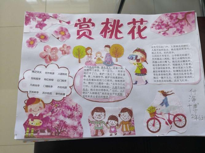 我和桃花有个约会锡市芳草小学二年级优秀手抄报展