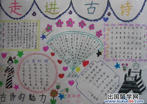 走进诗歌手抄报版面设计