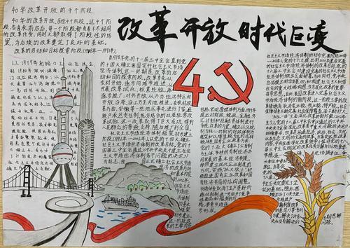 广州改革开放前后手抄报手抄报版面设计图