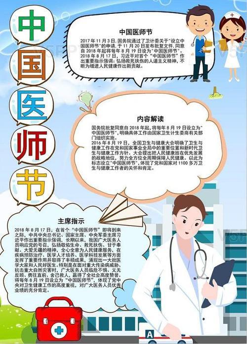 中国医师节手抄报内容