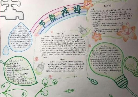 减霾减排减塑手抄报 节能减排手抄报-