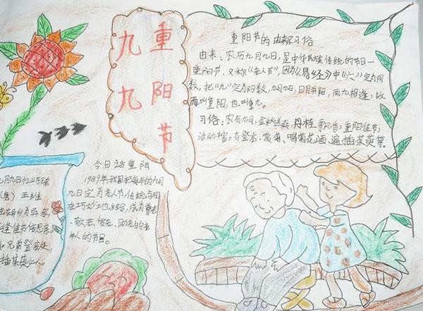 九九重阳节 小学九月九日重阳节手抄报 100字