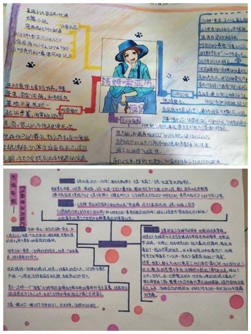 孩子们完成了这部名著的阅读并完成了手抄报和思维导图作品