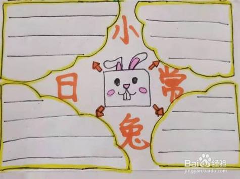 怎样画 小兔日常 手抄报