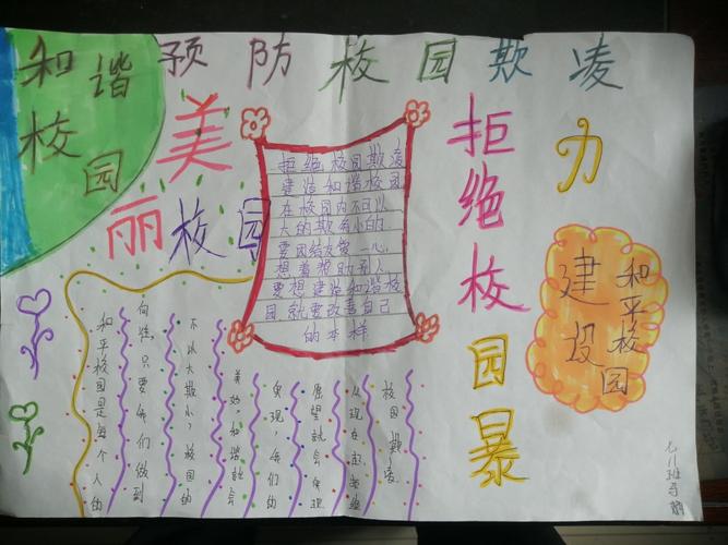 预防校园欺凌手抄报 - 海原县教育体育局
