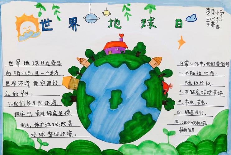 地球日的手抄报简单好看 地球日的手抄报简单好看