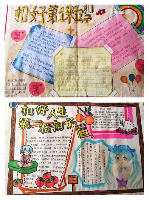 关于扣上人生第一粒扣子的手抄报 安全第一手抄报