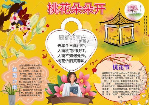 一个桃花朵朵手抄报手抄报简单又漂亮