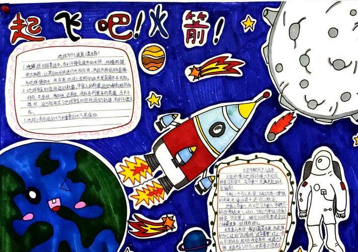 绘制 中国火箭 发展史 4k纸 制作 起飞吧 中国火箭 手抄报 4k纸
