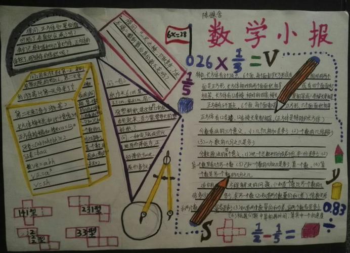 数学也可以很美----五下数学复习与整理手抄报