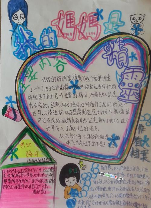 画一幅我的妈妈是精灵的语文手抄报