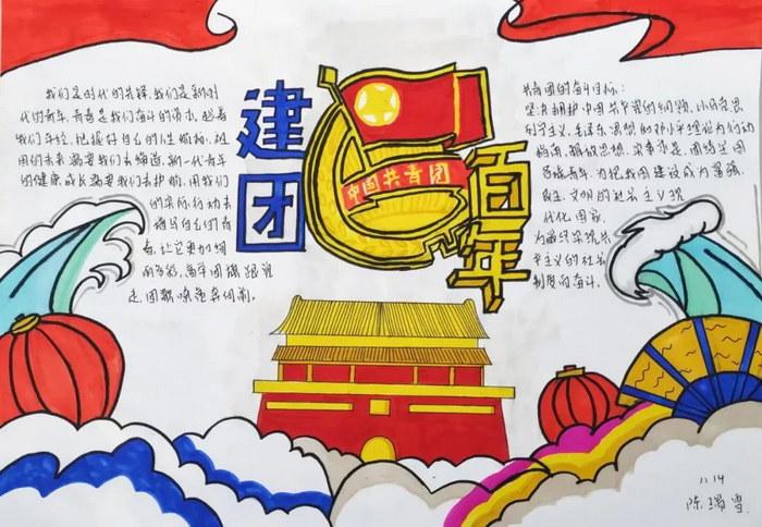 描绘百年团史勇担青春使命手抄报