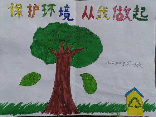 看看我们暑期的作品 环保手抄报