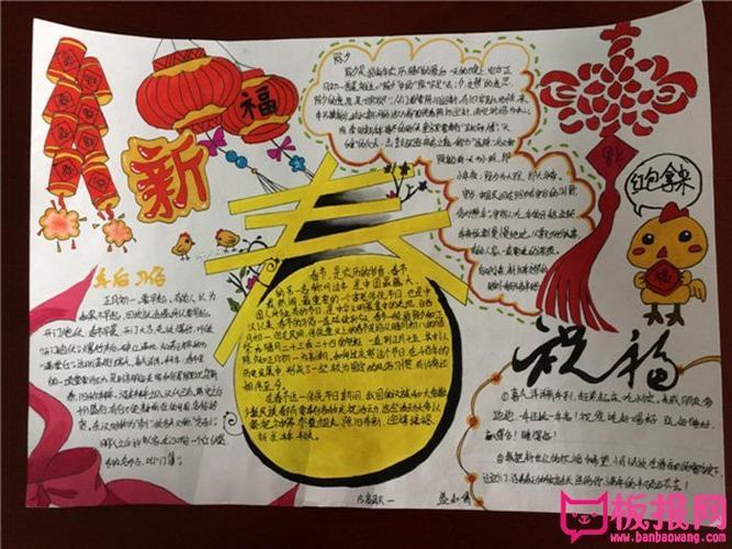 新年快东福迎春年手抄报新年快乐手抄报