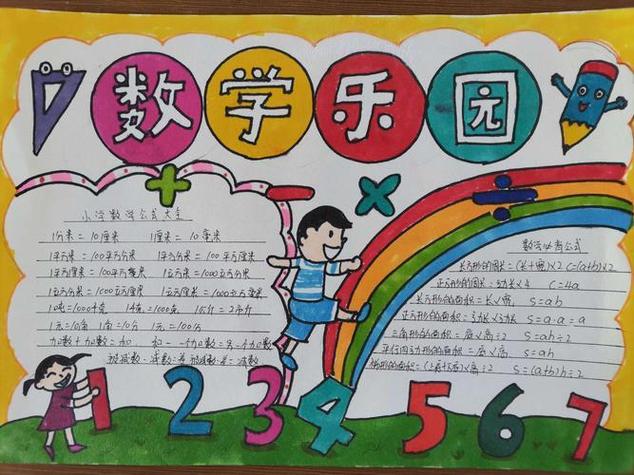 小学四年级生活中的数学手抄报活动趣味数学快乐无限宏扬学校小学数学