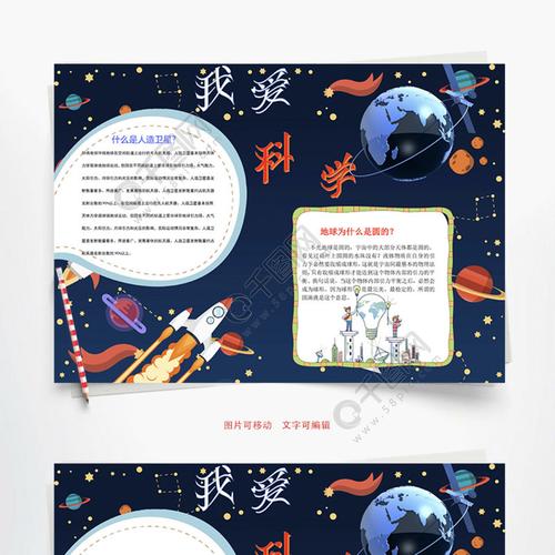 我爱科学word小报手抄报模板