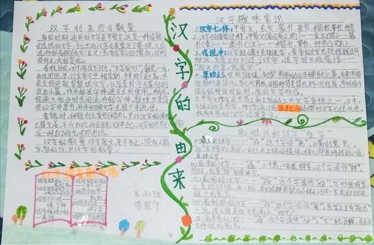 遨游汉字王国手抄报