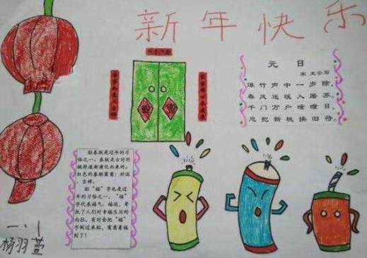 春节全家福简单手抄报春节手抄报