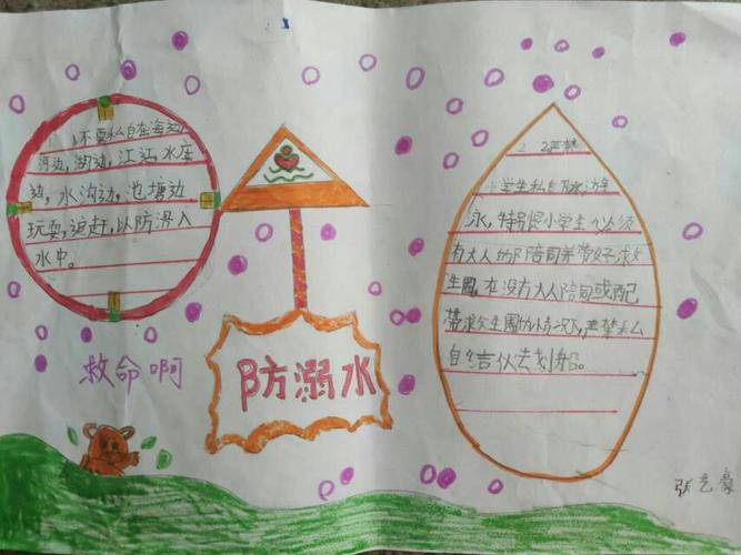 通过老师开展的班会 学生绘制的手抄报 做好防溺水安全知识的小小宣传