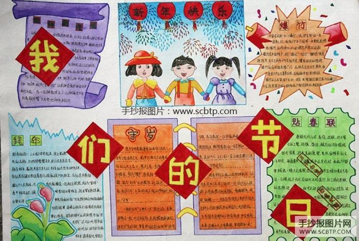 欢乐中国年春节手抄报图片