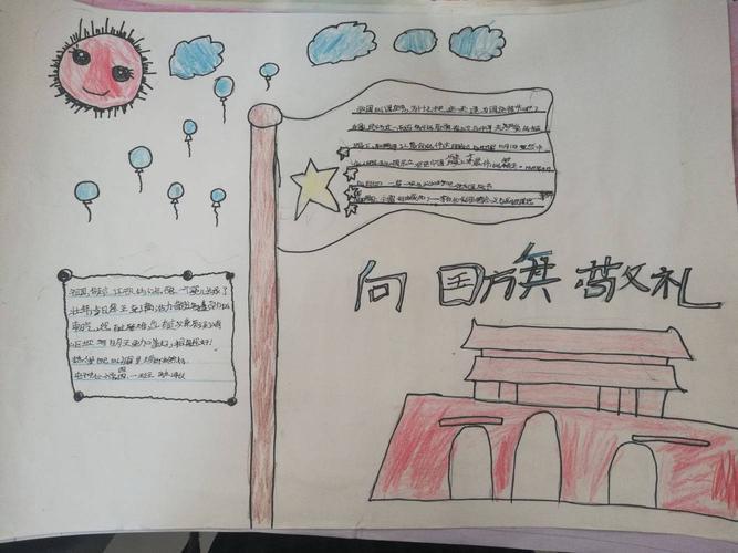 向人民警察敬礼手抄报向国旗敬礼手抄报