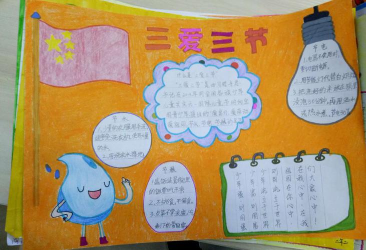 通过出手抄报活动 教育学生懂得 三爱三节 是一个小学生应具有的美德.