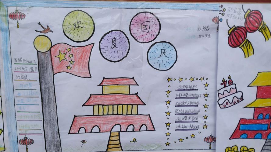 寺庄乡西寺庄小学举办了以 喜迎国庆节 手绘爱国心 为主题的手抄报
