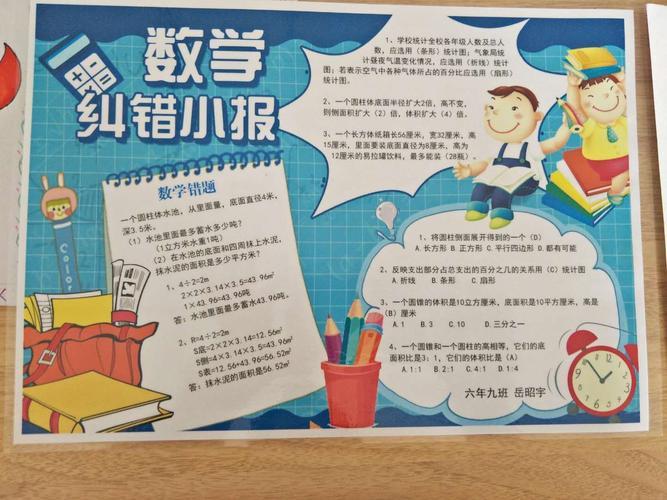 小妙招 大法宝 六年级数学错题手抄报展