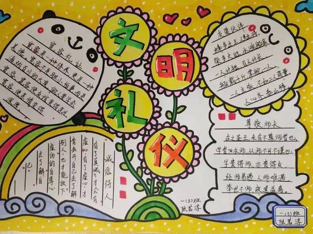 文明礼仪伴我成长手抄报图片小学生文明礼仪伴我成长手抄报的内容资料