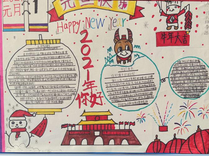 红旗中学庆祝2024年元旦第四届手抄报展览