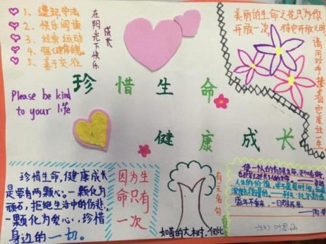 珍爱生命健康成长.的手抄报