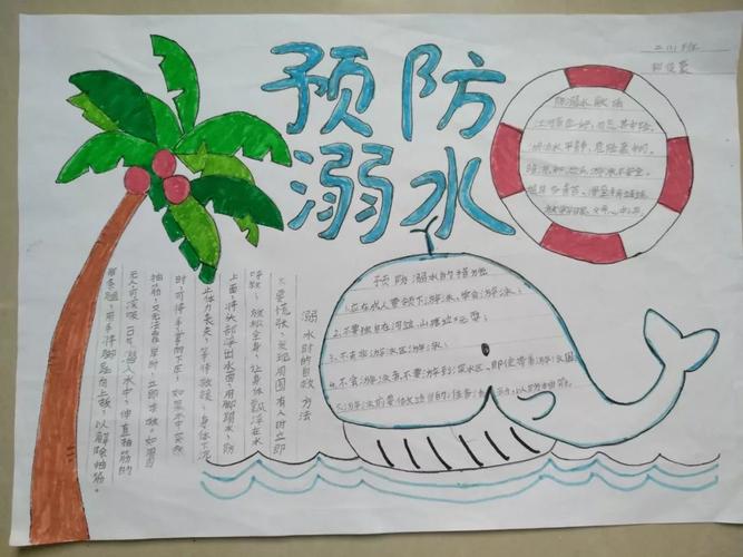 手抄报这一载体对全校学生进行一场深刻的防溺水教育 提高学生安全