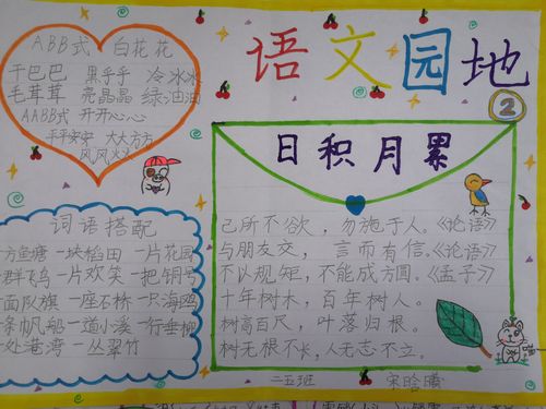 语文知识点总结 安阳市钢三路小学二五班制作语文手抄报