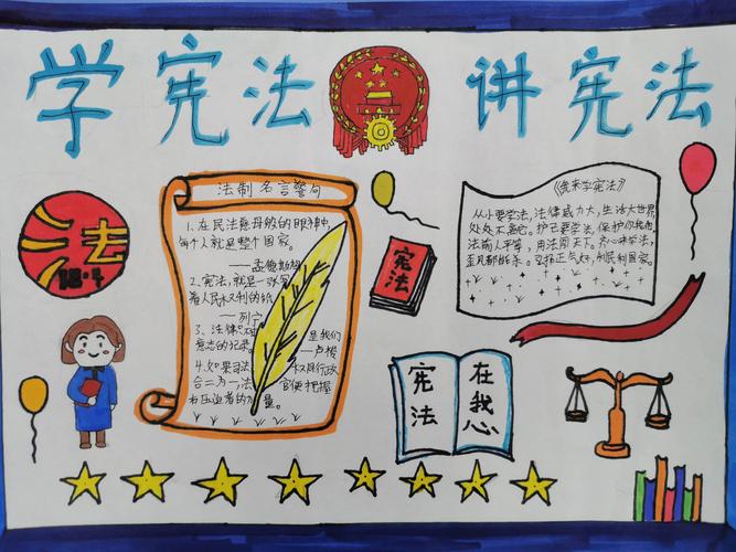 市十中宪法日 学宪法 讲宪法 伴我成长 手抄报活动 社会主义核心价值