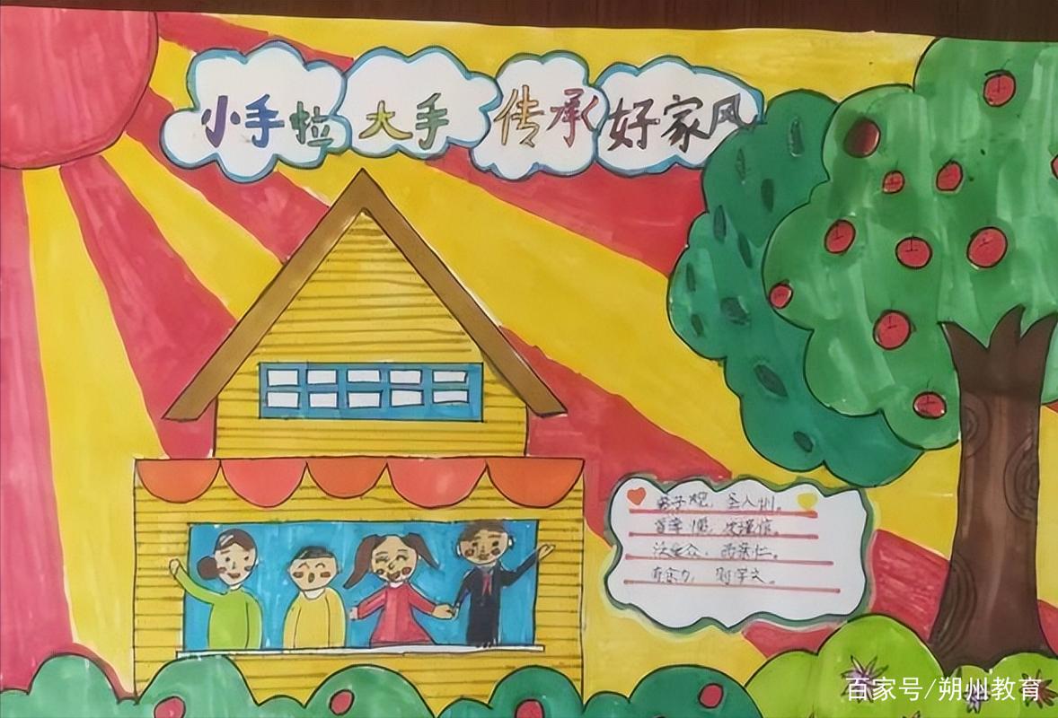 朔州市朔城区第八小学校开展好家风手抄报 绘画活动