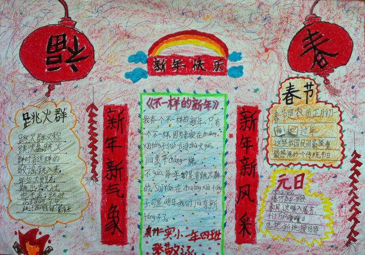 不一样的新年手抄报图片