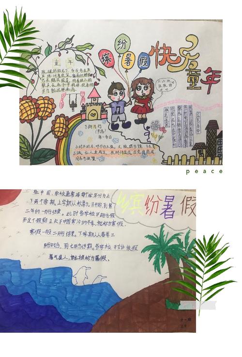 缤纷夏日快乐暑假 经二路小学六一班手抄报展示