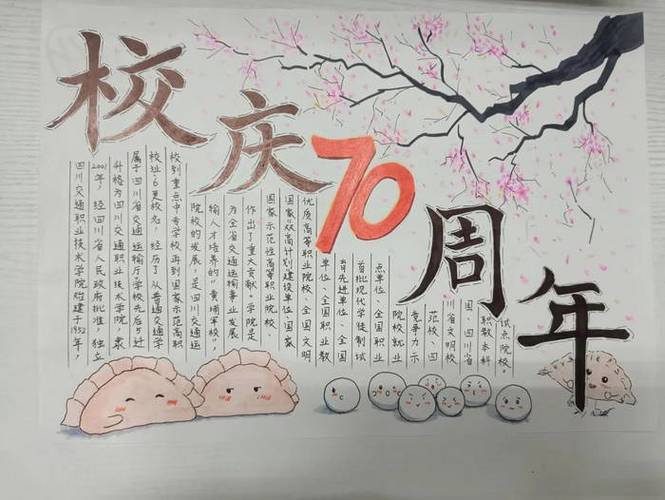 70周年校庆手抄报图片