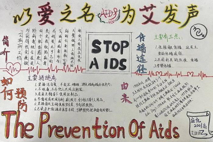 关注青少年 预防艾滋病手抄报