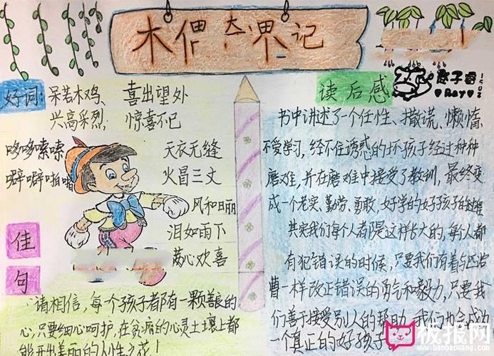 小学生读书手抄报图片 木偶奇遇记
