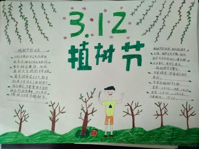 拥抱春天 放飞希望--连木沁镇中心学校植树节系列活动之手抄报