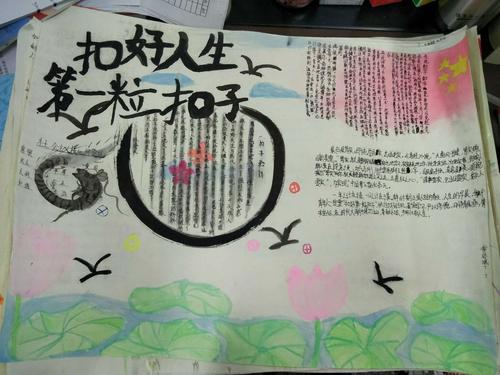 7年级7班的手抄报 《人生的第一粒扣子》